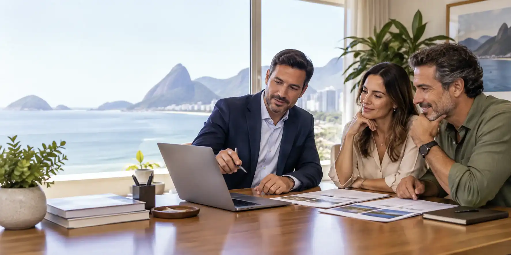 Cliente e consultora revisando documentos para ilustrar renovação de seguro