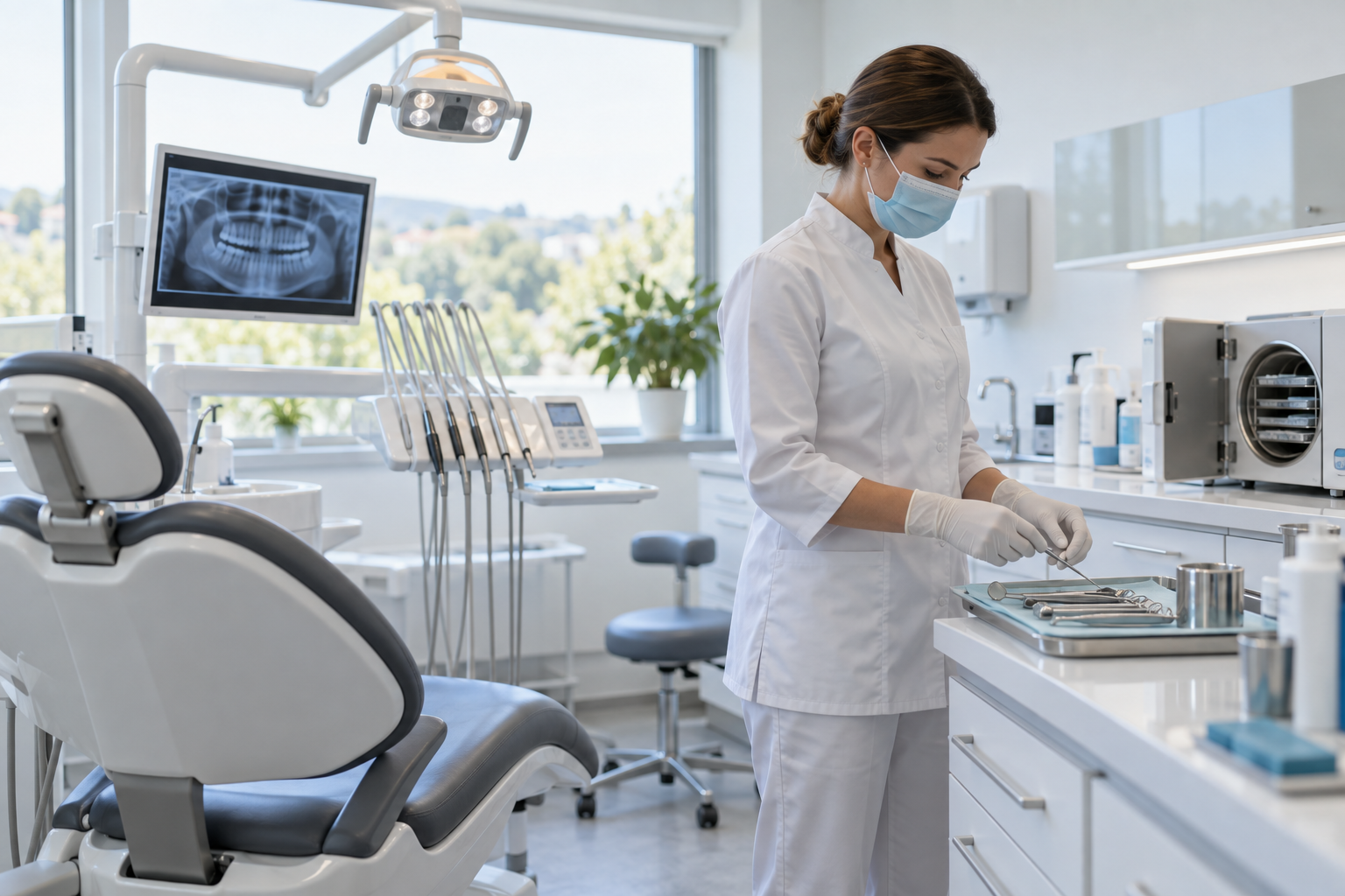Clínica em atendimento representando a proteção de equipamentos odontológicos