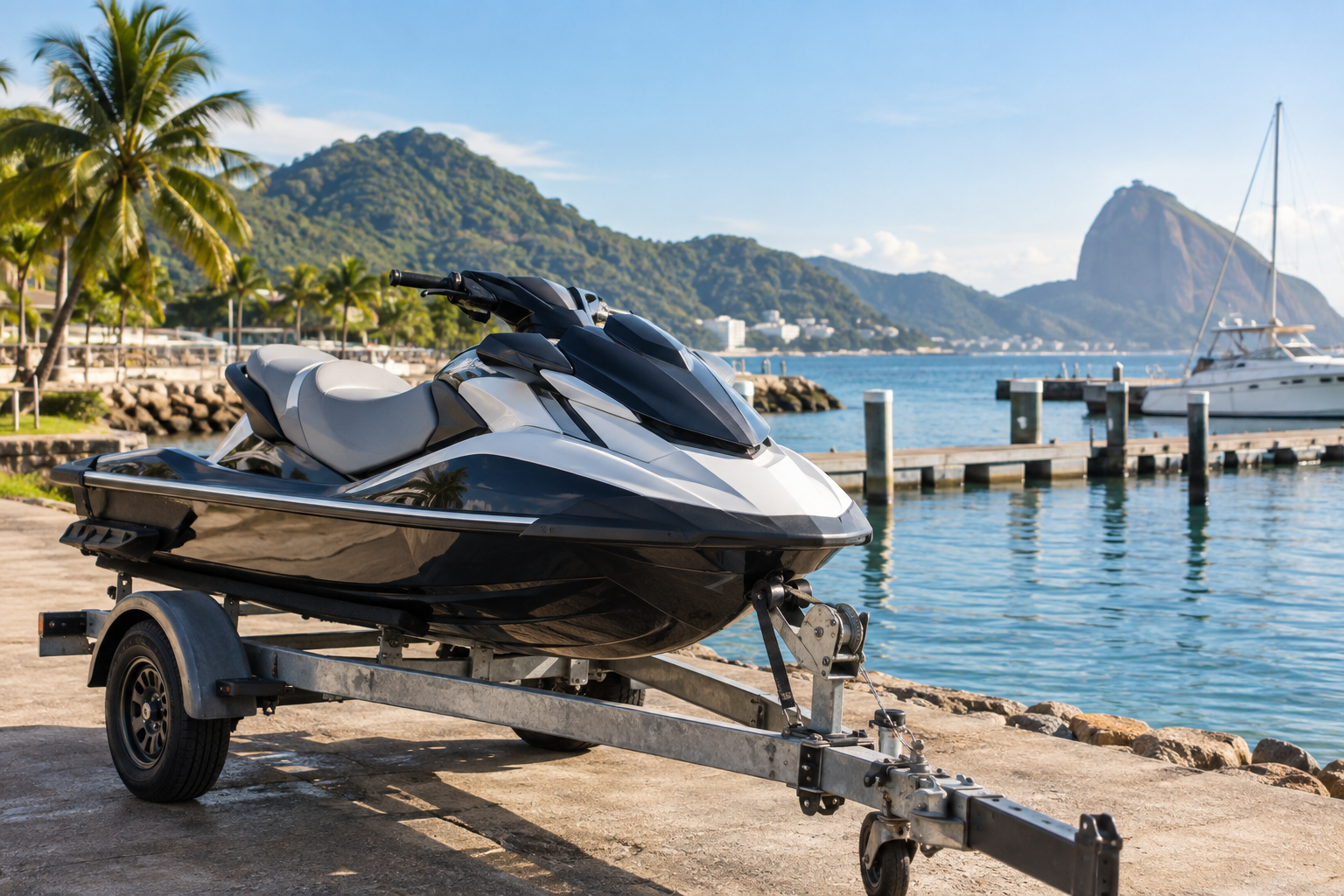 Operação náutica no litoral representando a proteção de jet skis e embarcações de lazer