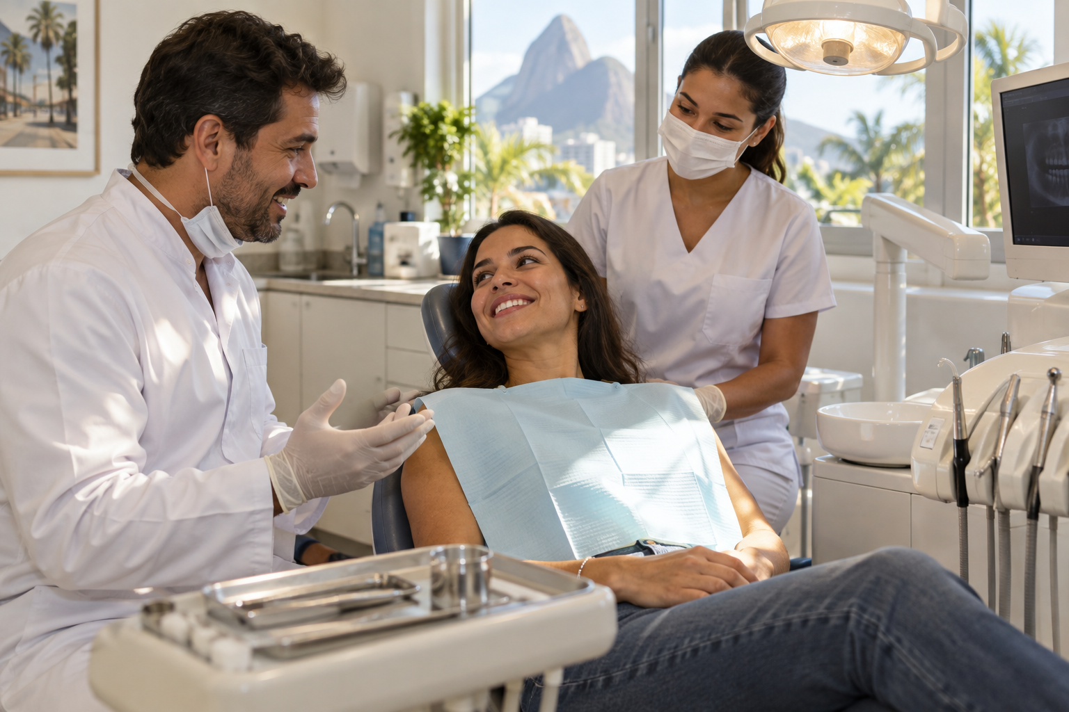 Atendimento em clínica representando a responsabilidade civil para dentistas e clínicas odontológicas